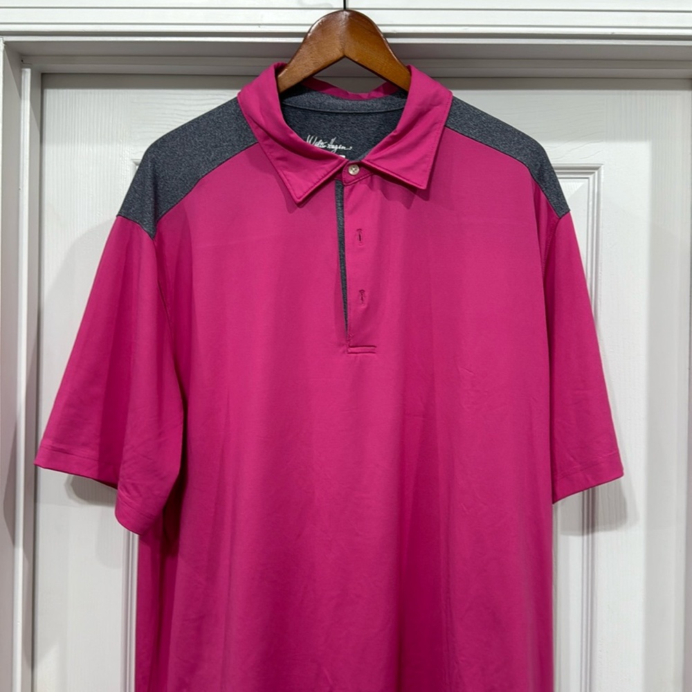 Men’s Walter Hagen Performance Golf Polo, Size XL, Pink/Gray